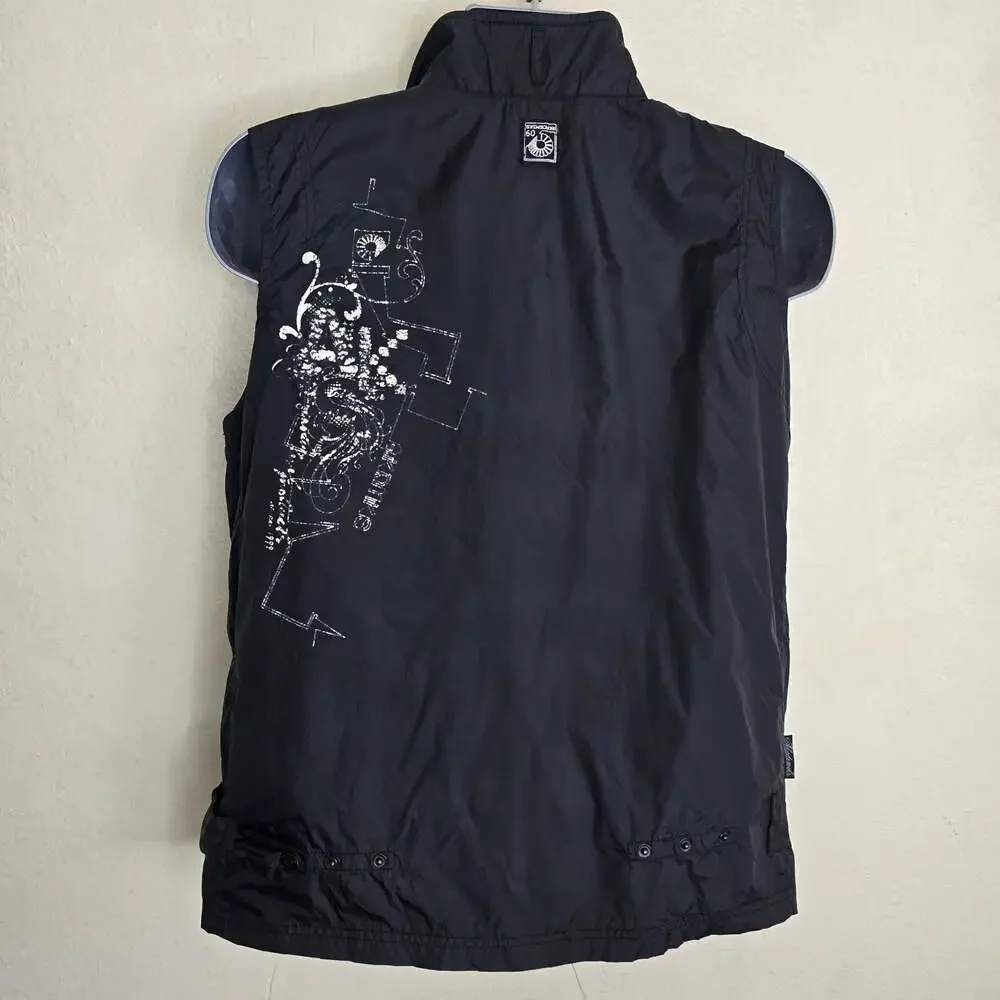 Akademiks Men's Graphic Print Tactical Ranger Style Vest Black Size XL